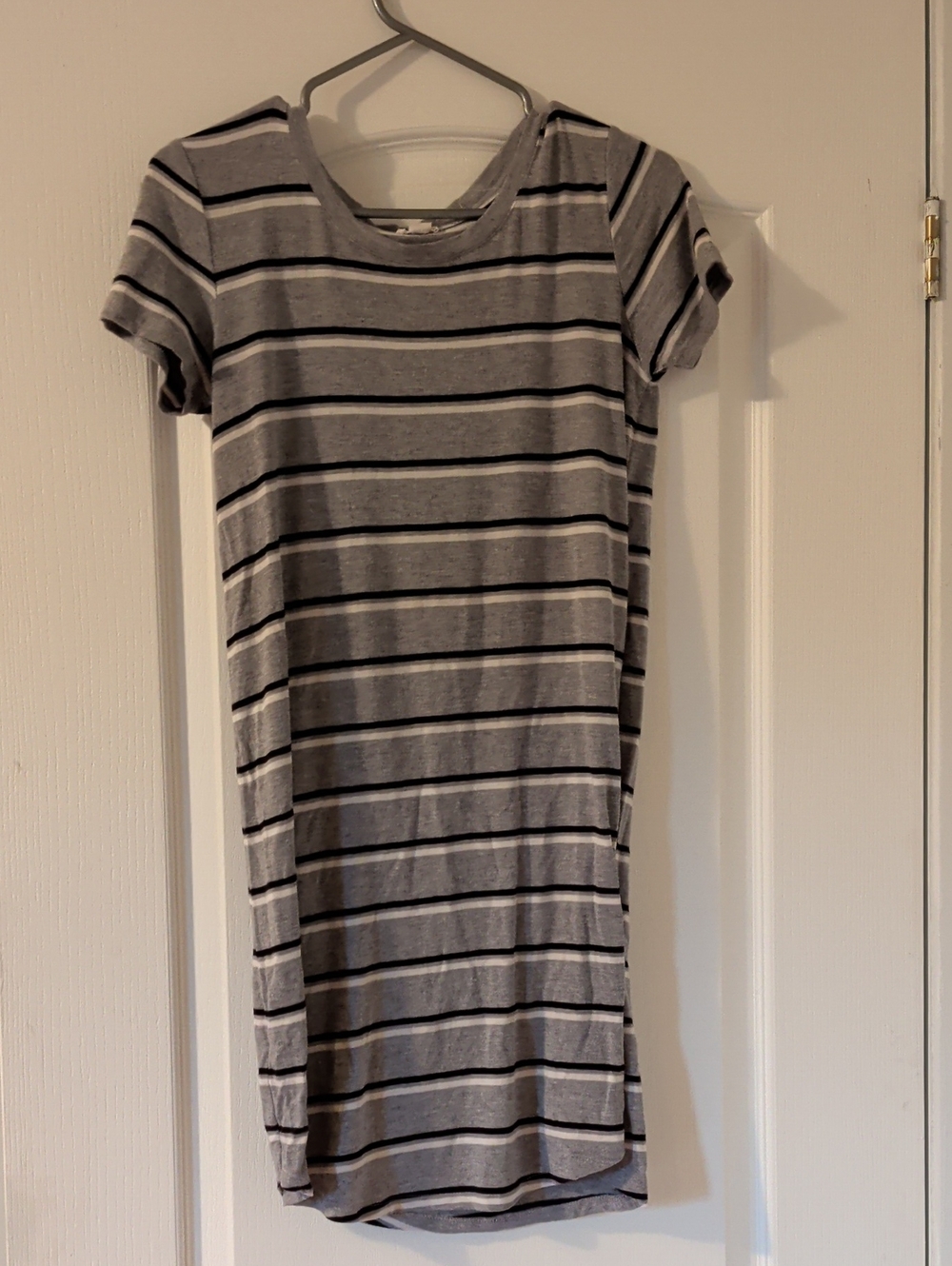 Garage Gray and Black Striped Midi Dress